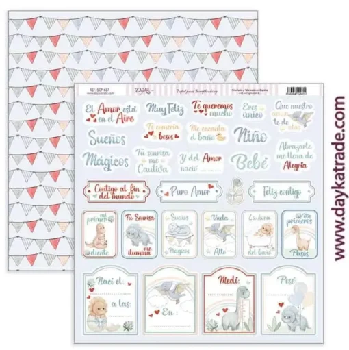 Kit de Scrapbooking Puro Amor Azules Dayka 30x30cm