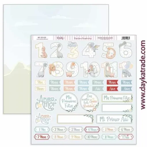 Kit de Scrapbooking Puro Amor Azules Dayka 30x30cm