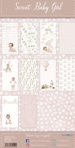 Kit de Scrapbooking Sweet Baby Girl PapersForYou 15x30cm