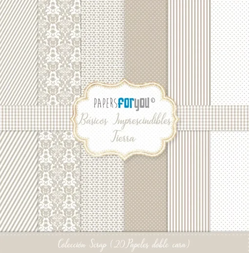 Kit de Scrapbooking Tierra Básicos PapersForYou 20x20cm