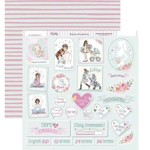 Kit de scrapbooking Voy a ser mamá Dayka 30x30cm