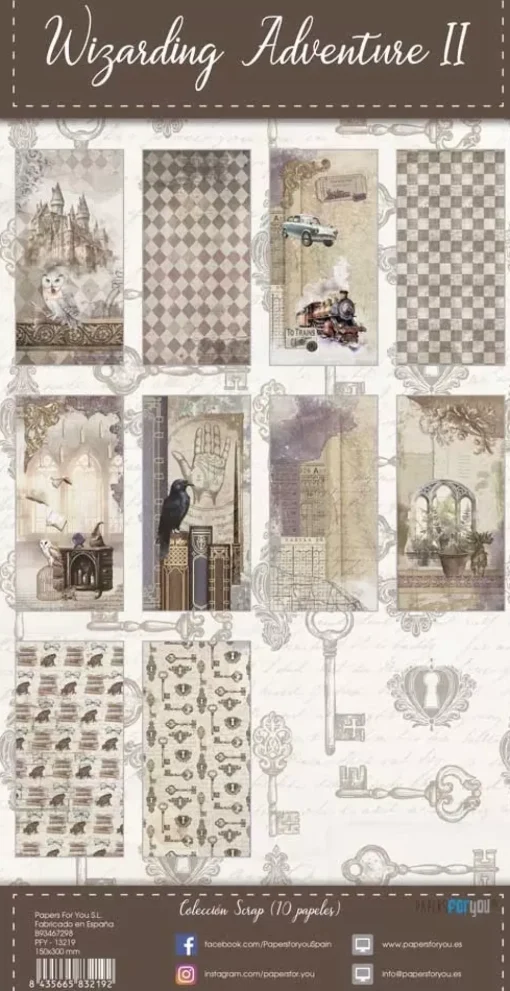 Kit de scrapbooking Wizarding Adventure II PapersForYou 15x30cm