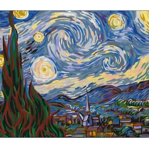 Kit Pintar Por Números La Nuit Etoilée Alex Bog 40x50cm