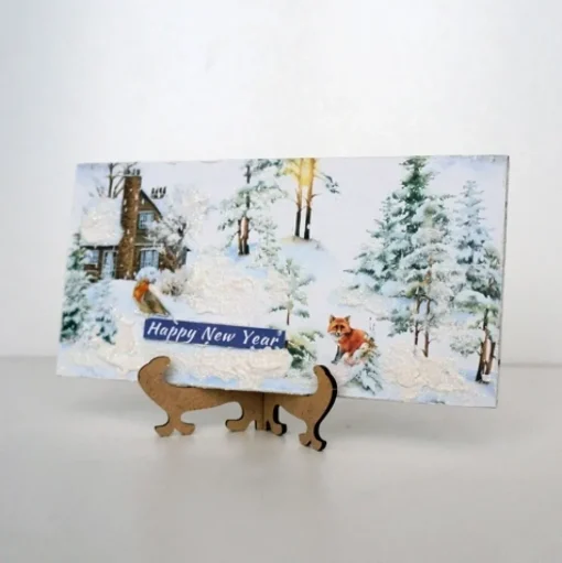 Kit Tarjetas Navideñas con soporte Winter Forest Fabrika Decoru 20x10cm