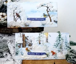 Kit Tarjetas Navideñas con soporte Winter Forest Fabrika Decoru 20x10cm