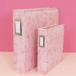 Álbum de Anillas Ecopiel Mármol Rosa Craftelier 6