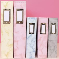 Álbum de Anillas Ecopiel Mármol Rosa Craftelier 6