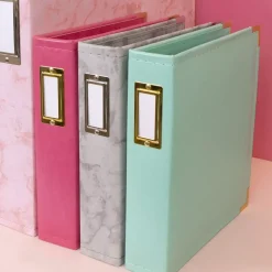 Álbum de Anillas Ecopiel Mármol Rosa Craftelier 6