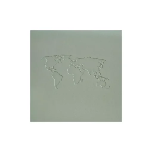 Álbum de cuero lomo ancho Mapamundi Salvia Lora Bailora 6"x8"