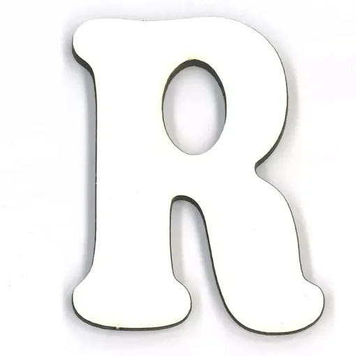 Letra R en tablero blanco