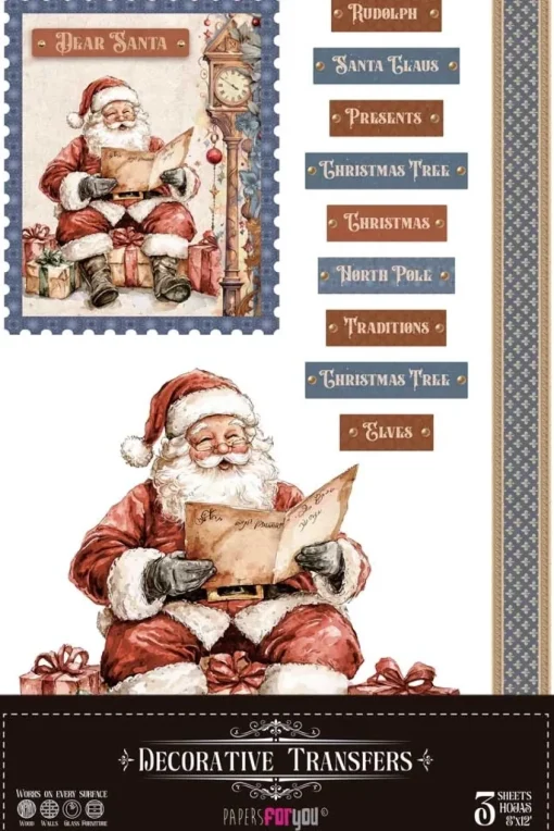 Láminas Adhesivas Santa's Workshop PapersForYou 20x30cm