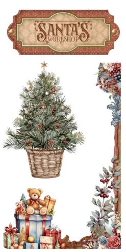 Láminas Adhesivas Santa's Workshop PapersForYou 15x30cm