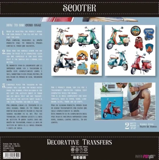Láminas Adhesivas Scooter II PapersForYou 30x30cm
