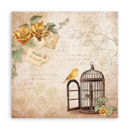 Maxi Set de scrapbooking Romantic Golden Harmony Stamperia 20x20cm