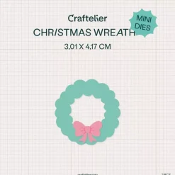 Mini Troquel Corona de Hojas de Navidad Craftelier