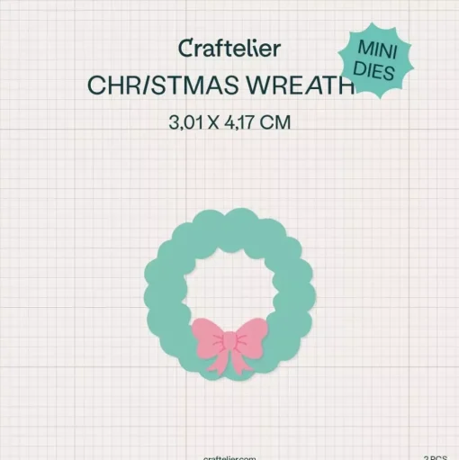 Mini Troquel Corona de Hojas de Navidad Craftelier