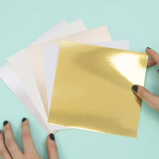 Pack de 15 Cartulinas Mirror Card Gold Craftelier 30x30cm
