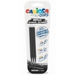 Pack de 3 recambios Bolígrafo negro Borrable Oops Pop Carioca
