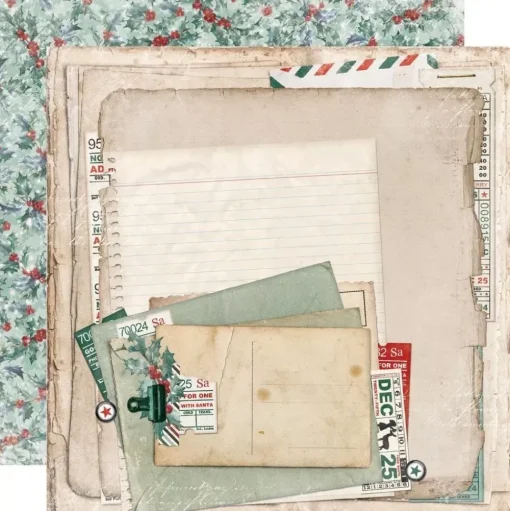 Papel Christmas Spirit Simple Vintage 'Tis The Season Simple Stories 30x30cm