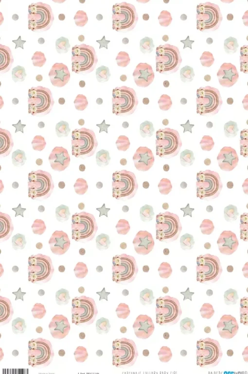 Papel de Cartonaje Arcoiris Lullaby Baby Girl PapersForYou 32x48cm