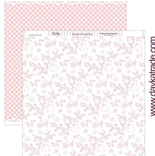 Papel SCP-265 Floral con pajaritos, mariposas 30x30cm Dayka
