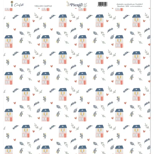 Papel Vellum Casitas Cocoloko 30x30cm