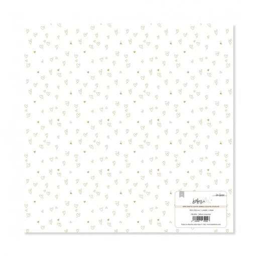 Papel Vellum Corazones Baby M Lora Bailora 30x30cm