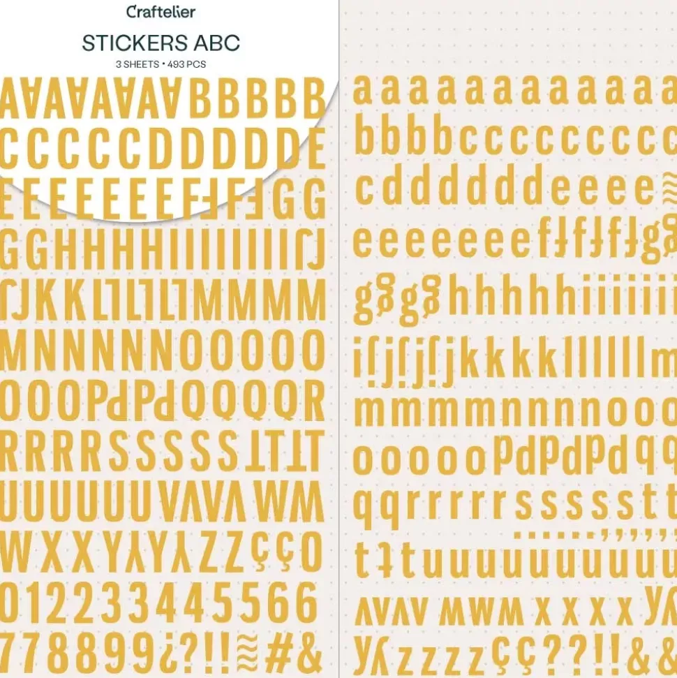 Pegatinas Alfabeto Mostaza Craftelier