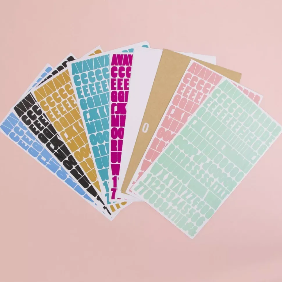 Pegatinas Alfabeto Mostaza Craftelier