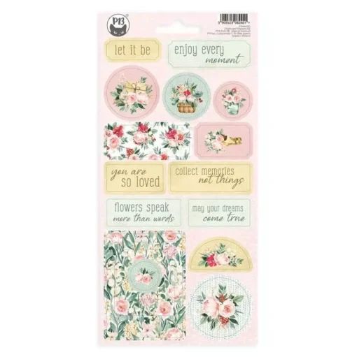 Pegatinas chipboard 02 Flowerish P13