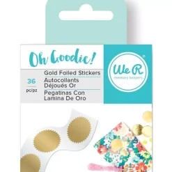 Pegatinas de círculo festoneado en foil dorado Oh Goodie! WRMK