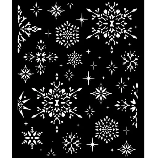 Plantilla de stencil Copos de nieve The Owl's House Stamperia 20x25cm