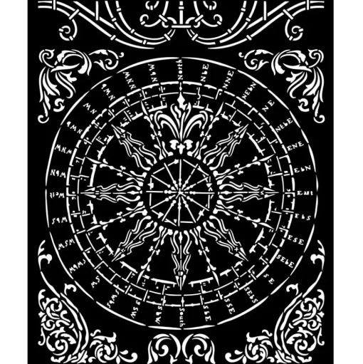 Plantilla de stencil Círculo Metálica Sir Vagabond in Fantasy World Stamperia 20x25cm