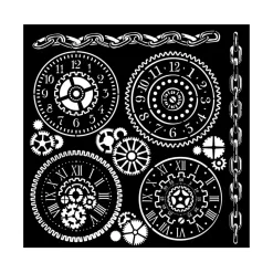 Plantilla de Stencil Reloj Voyages Fantastiques Stamperia