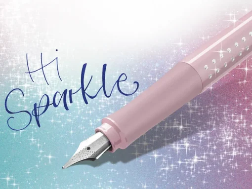 Pluma estilográfica Mediana Rosa Sparkle Faber-Castell