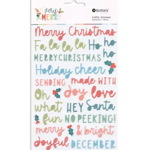 Puffy stickers Sentimientos Very Merry Rosie's Studio