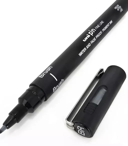 Rotulador Punta Pincel Pin Negro Uni-Ball
