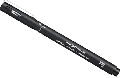 Rotulador Punta Pincel Pin Negro Uni-Ball