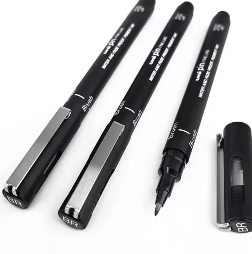 Rotulador Punta Pincel Pin Negro Uni-Ball