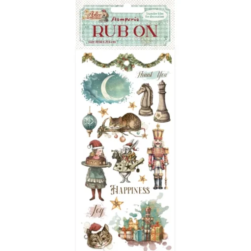 Rub-On Happiness Alice in Christmas Stamperia