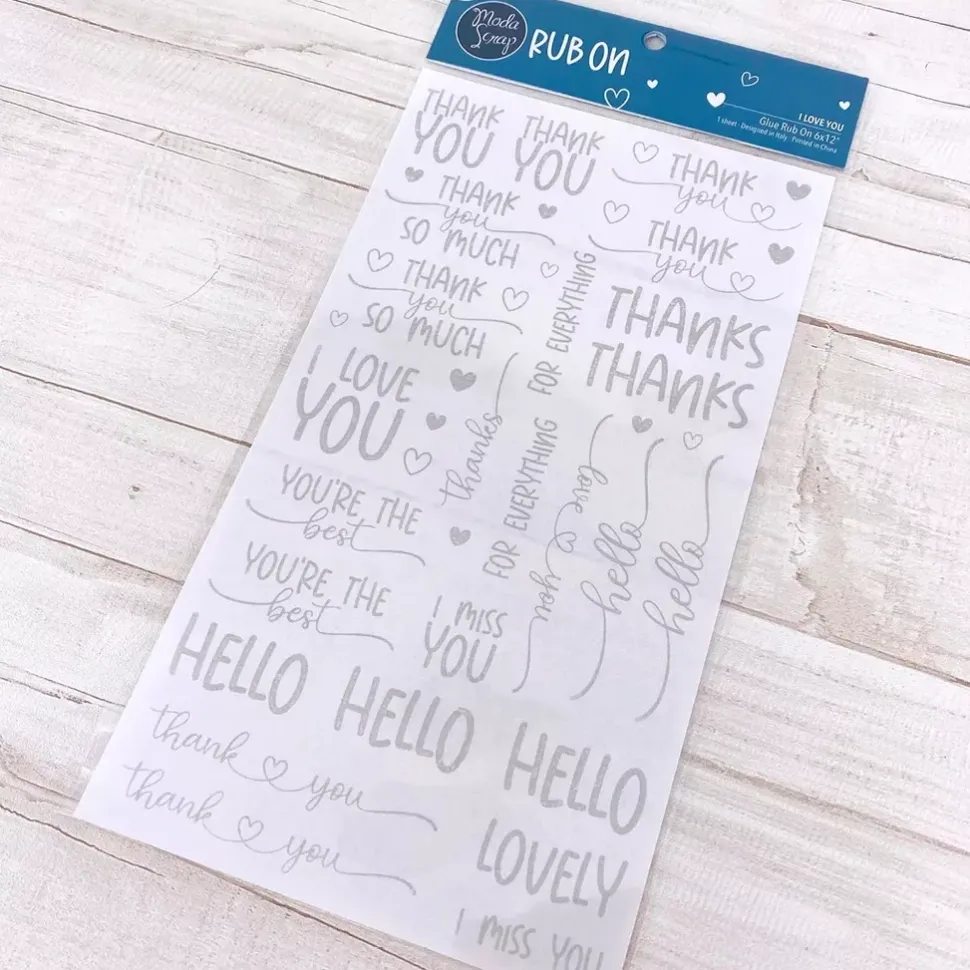 Rub-On I Love You ModaScrap