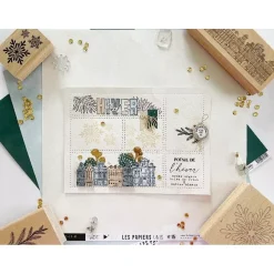 Sello de Madera Copos de Nieve Enchantement Florilèges Design
