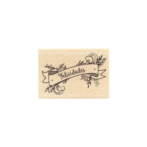 Sello de madera Felicidades Florilèges Design