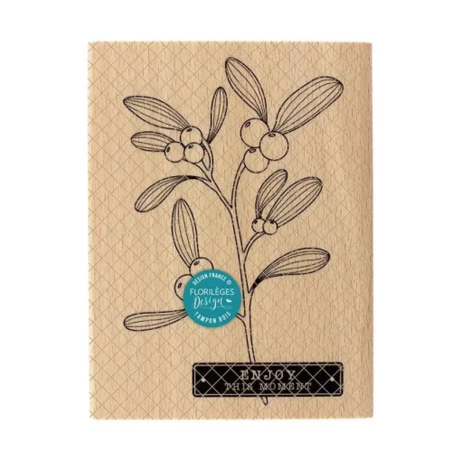 Sello de madera Rama de muérdago Florilèges Design