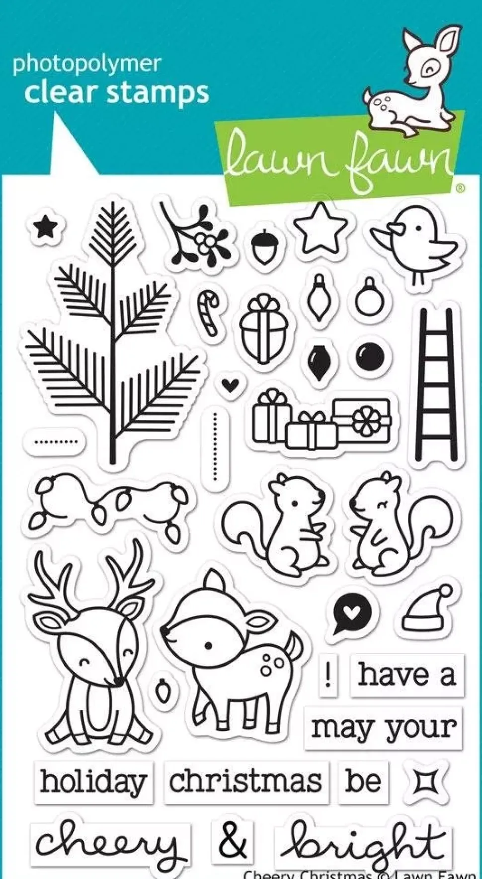 Sello transparente cheery christmas - Lawn fawn