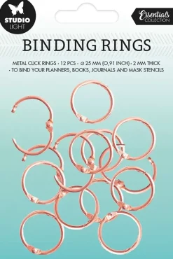 Set 12 Anillas Metálicas Rose Gold Essentials Studio Light 25mm