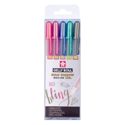 Set 5 Bolígrafos de gel Gelly Roll Gold Shadow