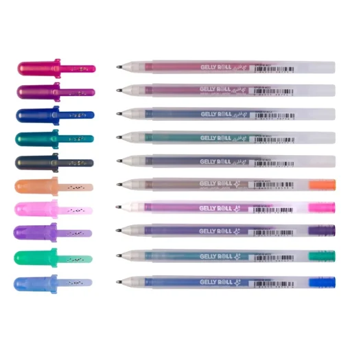 Set 10 Bolígrafos de gel Gelly Roll Gold Silver Shadow
