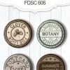 Set 4 Chapas Summer Botanical Story #3 Fabrika Decoru