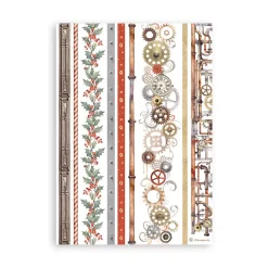 Set 8 hojas de Washi tape Romantic Gear Up For Christmas Stamperia